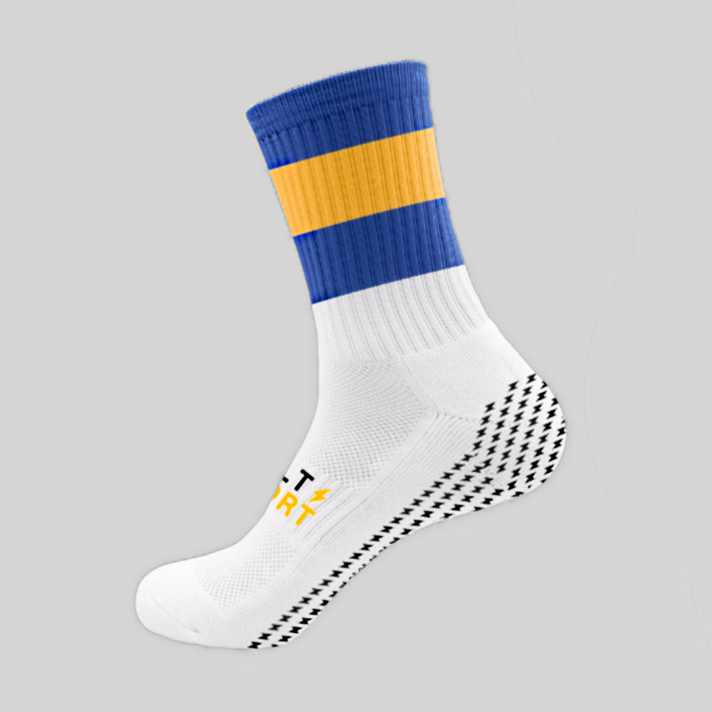 Blue/Yellow Grip Socks