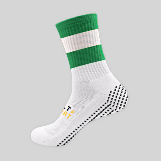 Green/White Grip Socks